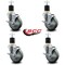 Service Caster 4'' Gray Poly Swivel 1-7/8'' Expanding Stem Caster Set with Brake, 4PK SCC-EX20S414-PPUB-TLB-178-4 - alternate 4